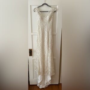 2-Dresses in 1 Custom Lace and Satin Wedding Dress